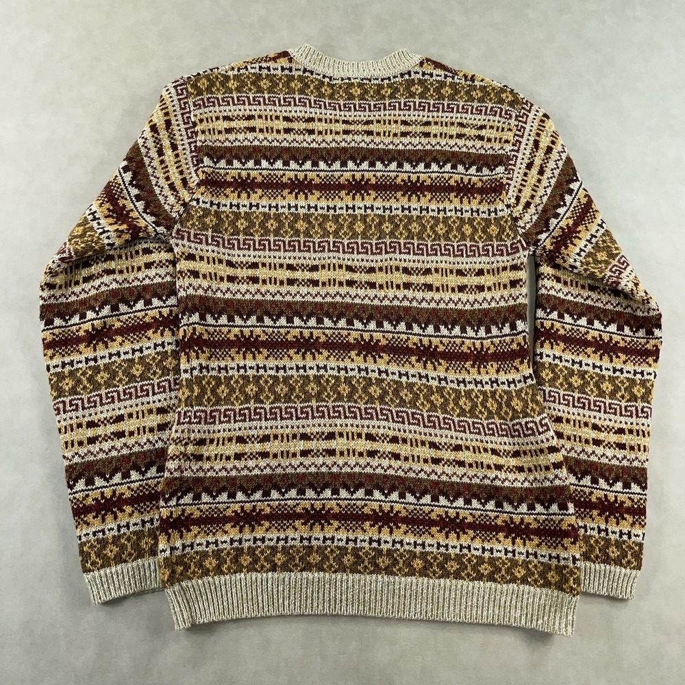Vintage Pendleton Fair Isle Sweater Women's Small V-Neck Brown Wool Acrylic 90s - Picture 3 of 10